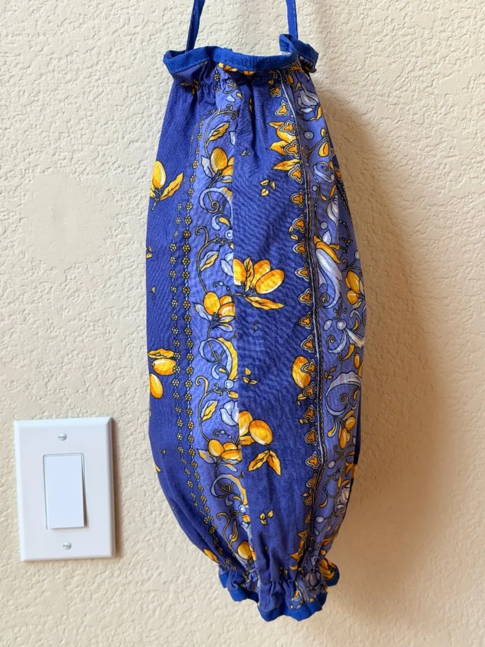 French Provincial Fabric Hanging Plastic Bags Holder